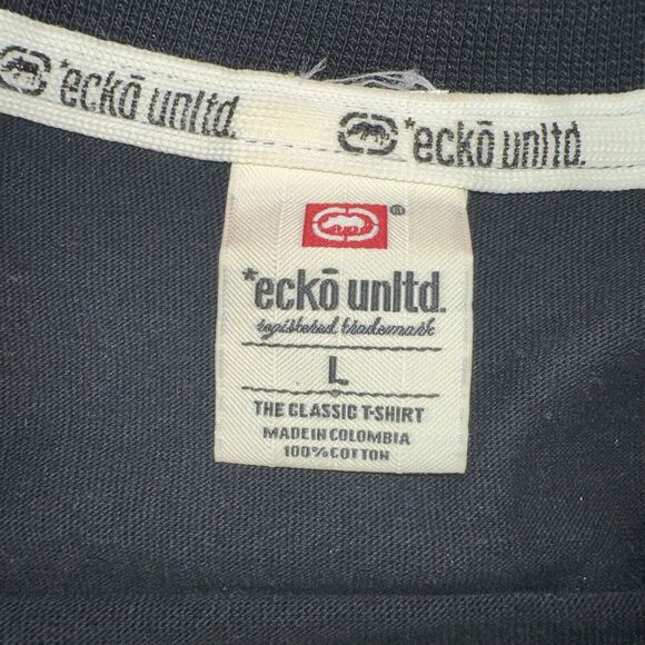 Ecko Unltd Vintage Y2K Oversize Graphic Black Red Short Sleeve T Shirt Large - Picture 4 of 7